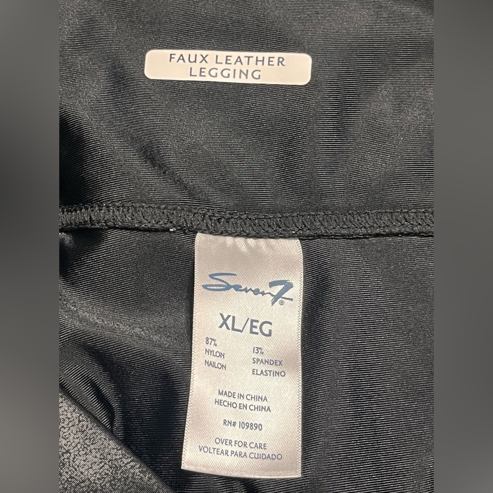 Seven 7 Black Faux Leather Leggings - Picture 4 of 8